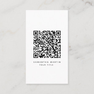 QR-Code Minimalistische Schwarz-Weiß-Visitenkarte Visitenkarte