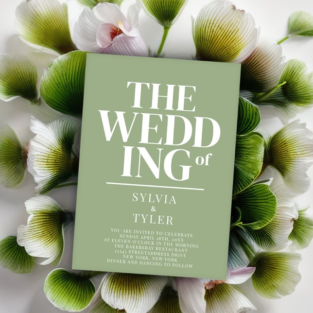 QR-Code Minimalistische Typografie-Hochzeit Einladung (Choose this bold typography invitation for your wedding.)