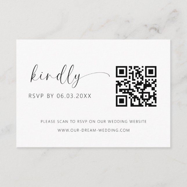 QR Code Minimalistische UAWG Wedding Website Begleitkarte (Vorderseite)