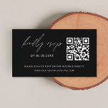 QR Code Minimalistische UAWG Wedding Website Begleitkarte<br><div class="desc">Einfache moderne und elegante Schwarz-Weiß-Script Typografie QR Code UAWG Wedding Website Minimalistisch Einladung.</div>