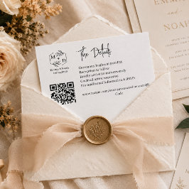Qr Code Minimalistisches Monogramm Hochzeitsdetail Begleitkarte