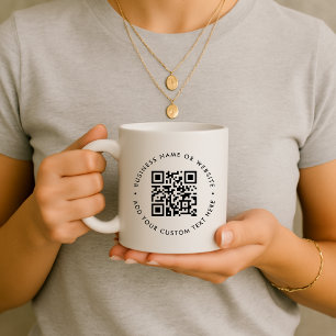 QR-Code   Minimalistisches sauberes, einfaches Wei Kaffeetasse