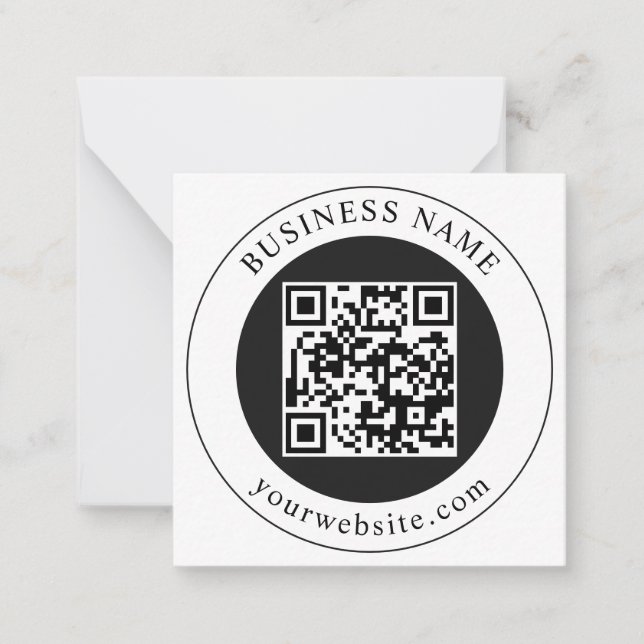 QR-Code mit bearbeitbarem Firmennamen Mitteilungskarte (Vorderseite)