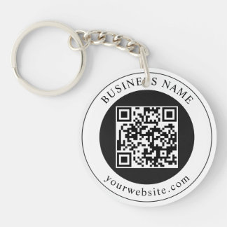 QR-Code mit bearbeitbarem Firmennamen Schlüsselanhänger