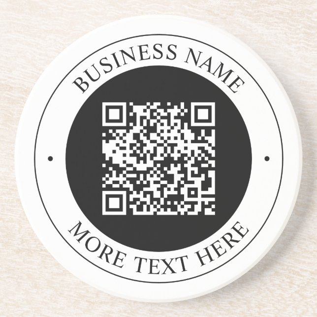 QR-Code mit editierbarem Firmenname und kreisförmi Getränkeuntersetzer (Vorne)