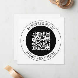 QR-Code mit editierbarem Firmenname und kreisförmi Mitteilungskarte