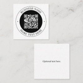 QR-Code mit editierbarem Firmenname und kreisförmi Quadratische Visitenkarte