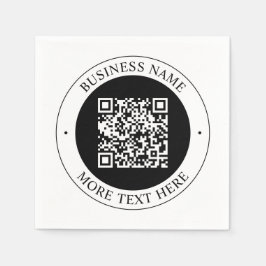 QR-Code mit editierbarem Firmenname und kreisförmi Serviette