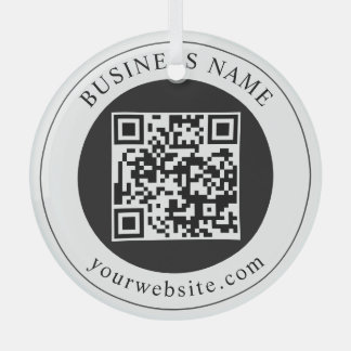 QR-Code mit editierbarem Firmennamen Ornament Aus Glas