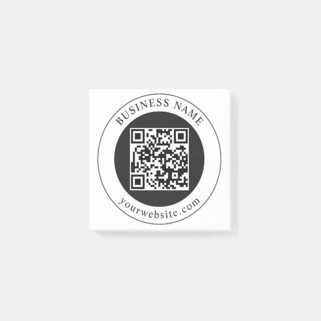 QR-Code mit editierbarem Firmennamen Post-it Klebezettel (Vorderseite)