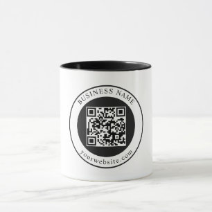 QR-Code mit editierbarem Firmennamen Tasse