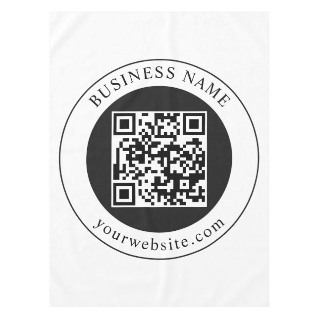QR-Code mit editierbarem Firmennamen Tischdecke (Vorderseite)