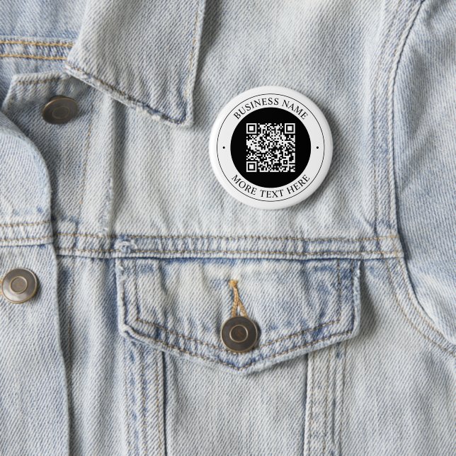 QR-Code mit editierbarem Firmennamen und kreisförm Button (Beispiel)