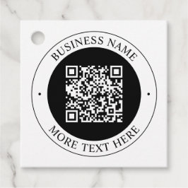 QR-Code mit editierbarem Firmennamen und kreisförm Geschenkanhänger