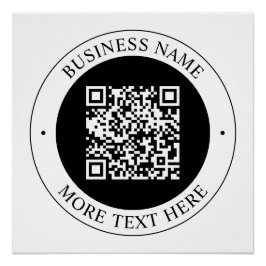 QR-Code mit editierbarem Firmennamen und kreisförm Poster