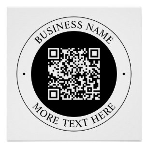 QR-Code mit editierbarem Firmennamen und kreisförm Poster