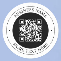 QR-Code mit editierbarem Firmennamen und kreisförm
