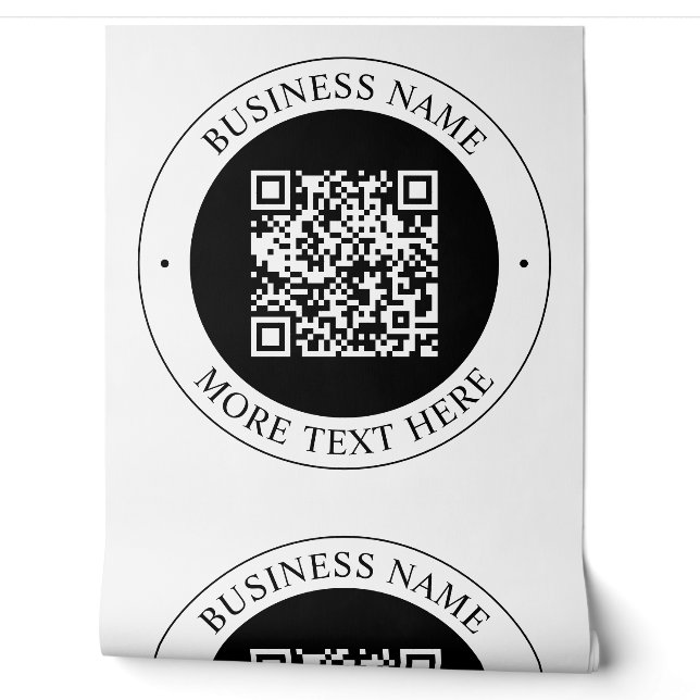 QR-Code mit editierbarem Firmennamen und kreisförm Tapete (Abrollen)