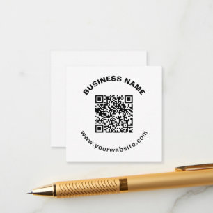 QR-Code mit Firmenname Fett Kreistext Begleitkarte
