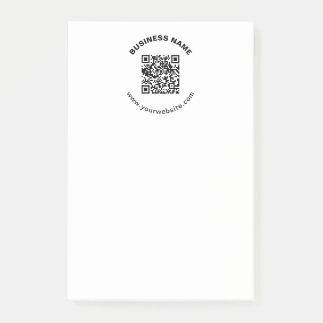 QR-Code mit Firmenname Fett Kreistext Post-it Klebezettel (Vorderseite)