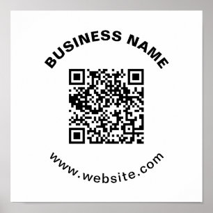 QR-Code mit Firmenname Fett Kreistext Poster