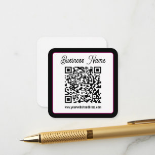 QR-Code mit kursorischer Handschrift Begleitkarte