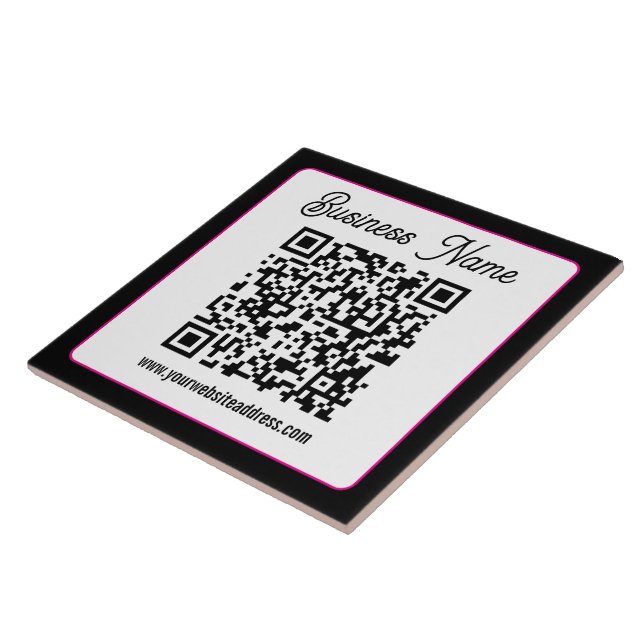 QR-Code mit kursorischer Handschrift Fliese (Seite)