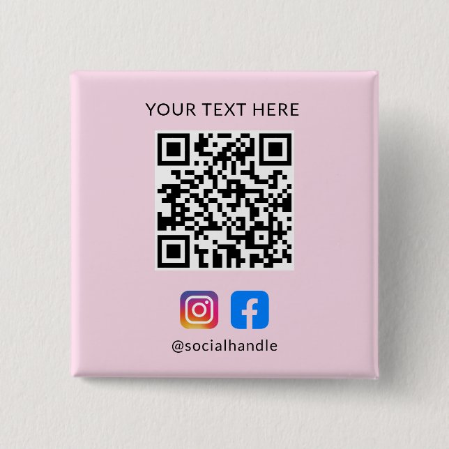 QR-Code mit Social Media-Icons Benutzerdefiniert r Button (Vorderseite)