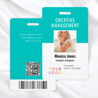 QR-Code Mitarbeiter-Foto Aquamarines Abzeichen