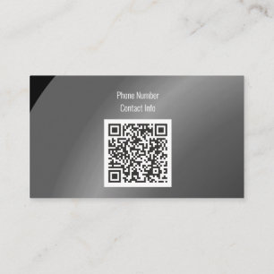 Qr Code Moderate schwarze moderne Neat Shaded Visitenkarte