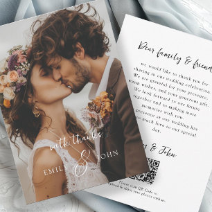 QR-Code, modern, Großformat, Script-Schriftart, 1  Dankeskarte