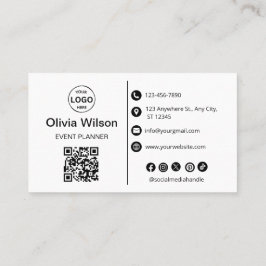 QR Code Modern Logo Custom Icons Social Media Visitenkarte