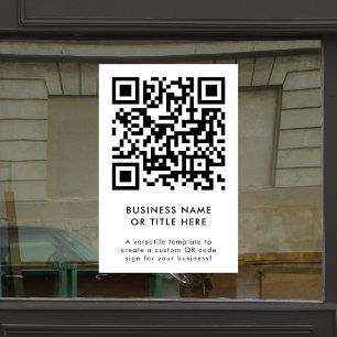 QR-Code Modern Minimalistisch Sauber Einfach Wei Fensteraufkleber