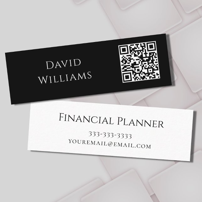 QR-Code Modern Minimalistisch Schwarz-weiß Mini Visitenkarte (Von Creator hochgeladen)