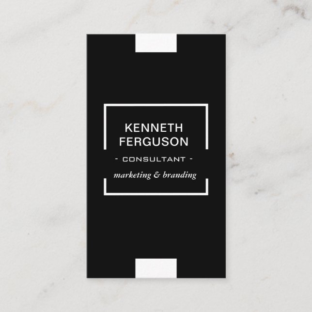 QR Code Moderne Entreprise Noir Blanc Carte de vis (Devant)