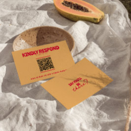 QR Code Moderne farbenfrohe Retro Fun kühne Hochze RSVP Karte