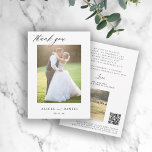 QR CODE Moderne Foto Hochzeit Dankeskarte<br><div class="desc">Minimalistische,  trendige und schicke Hochzeit danke Ihnen personalisierte Karte mit zwei Fotos,  Ihren eigenen Text,  Unterschrift und Sie QR CODE zu Ihrem Foto Galerie.</div>
