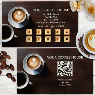 QR-Code Moderne Kaffee-Treue-Stempelkarte Treuekarte
