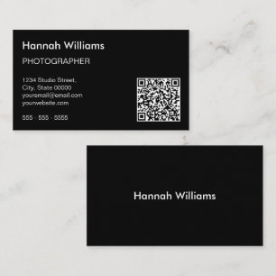 QR-Code Moderne Minimalistische Black Business Car Visitenkarte