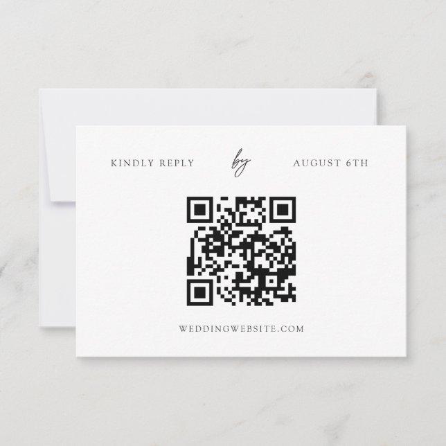 QR-Code Moderne Minimalistische RSVP-Karte RSVP Karte (Vorderseite)
