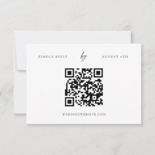 QR-Code Moderne Minimalistische RSVP-Karte RSVP Karte