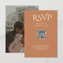 QR-Code Moderne Minimalistische Soft Kupfer Hochze RSVP Karte