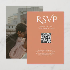 QR-Code Moderne Minimalistische Tiefe Kupfer Hochz RSVP Karte
