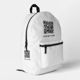 QR-Code Moderne Minimalistische Unternehmensförder Bedruckter Rucksack