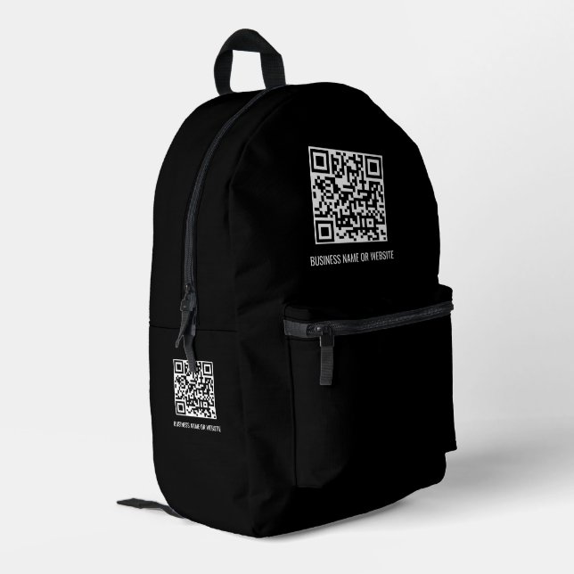 QR-Code Moderne Minimalistische Unternehmensförder Bedruckter Rucksack (Rückseitige Ecke links)