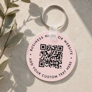 QR-Code Moderne, rosafarbene Geschäftswelt Schlüsselanhänger