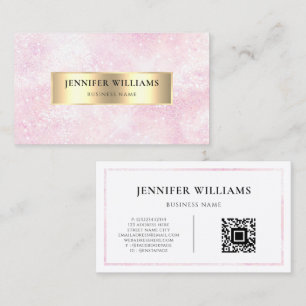 QR-Code Moderne Rose Gold Glitter Pink Weiblich Visitenkarte