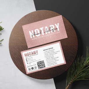 QR-Code Moderne Rose Gold Mobile Notar Visitenkarte