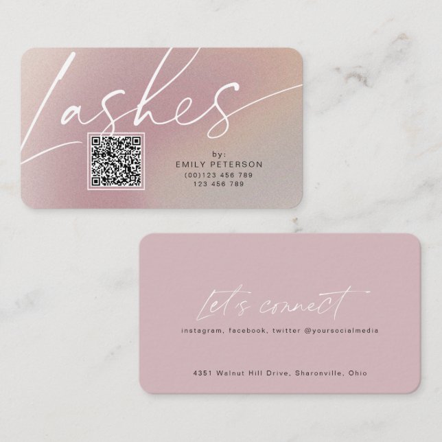 QR-Code moderne schicke, stilvolle lasche Visitenk Visitenkarte (Vorne/Hinten)