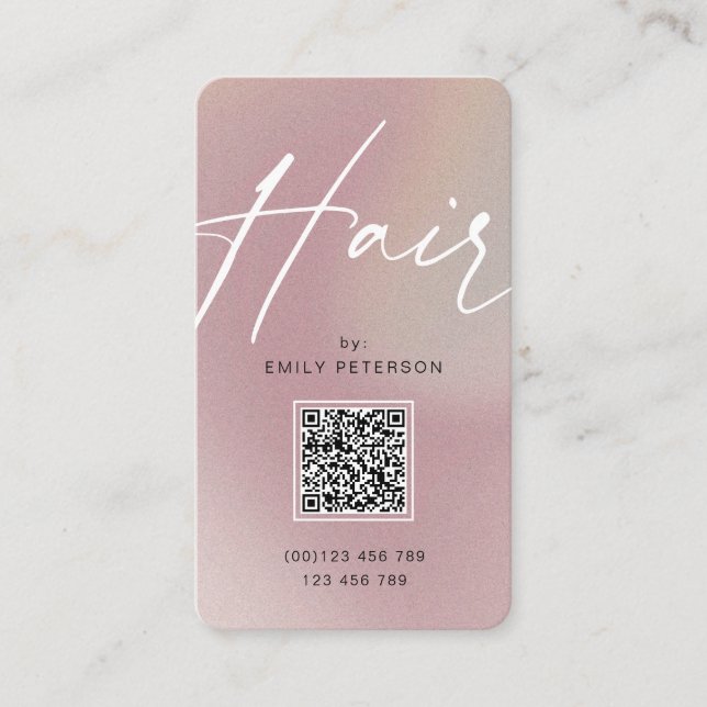 QR-Code Moderne schicke, trendige Haare stylen ver Visitenkarte (Vorderseite)